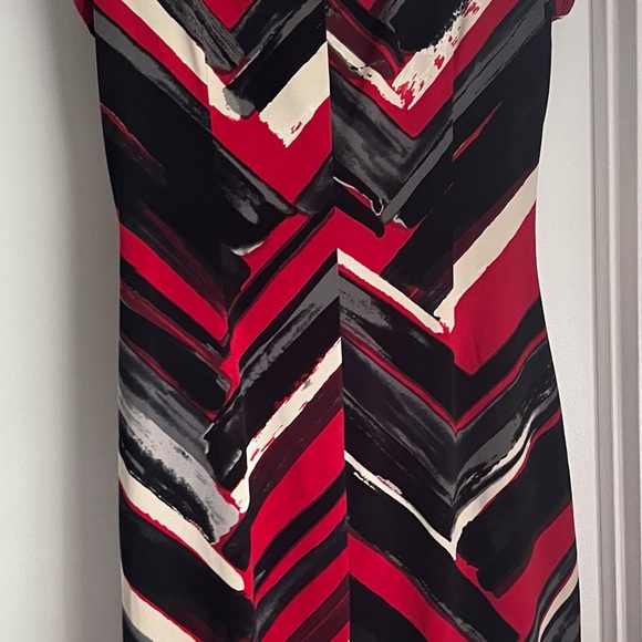 ELLEN TRACY Dress, Black, Red & Gray, Size 6 - Picture 4 of 6